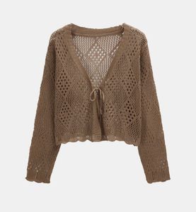 Cropped Open Knit Cardigan