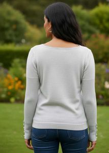 Imported Elegant Off White Knit Sweater