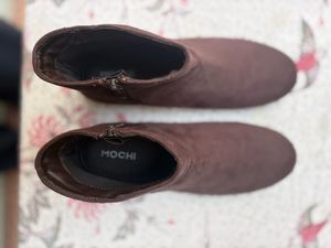 Chocolate Brown Ankle Length Suede Boots