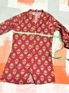 Maroon Printed Kurta