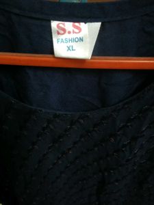 Navy Blue Sequined Kurta