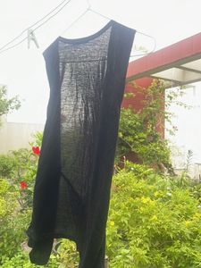 Black Studded Sleeveless Cardigan