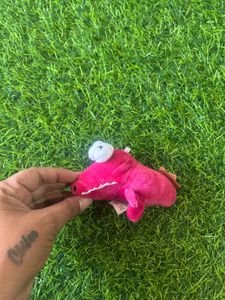 Pink Alligator Plush Keychain