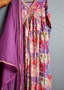 Beautiful Floral Kurta with Dupatta Set