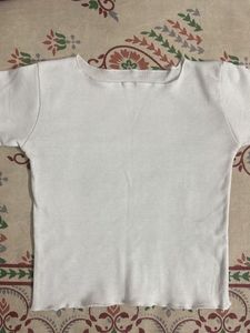 Classic White Ribbed T-Shirt