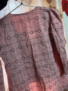 Pink Patterned Casual Top