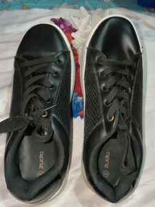 Black Lace-Up Sneakers