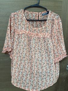 Chic Floral Print Blouse top
