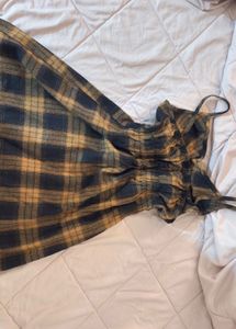 Plaid Spaghetti Strap cottagecore Dress