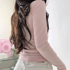 Cute Coquette Lace Trim Long Sleeve Top