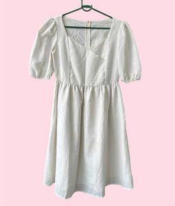 Urbanic White Puff Sleeve Square Neck Dress