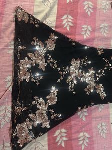 Stunning Sequin Floral Black Dress