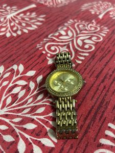 Daniel Klein Chronograph Golden Diamond Wrist Watc