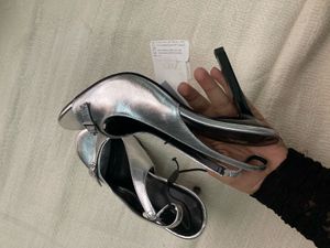 ZARA Silver Slingback Heels