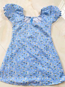 Blue Floral Mini Dress
