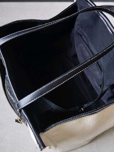 LAST PRICE 🛑🛑LARGE TOTE BAG BLACK AND CREAM