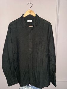 Old Money Dark Green Linen Shirt