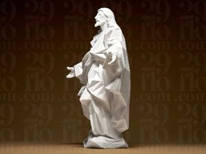 Geometric Jesus Statue white 3d printed
