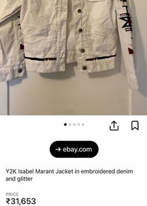 Denim Jacket with Embellished Collar