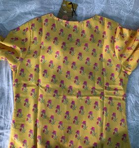🌼Yellow Printed Kurta