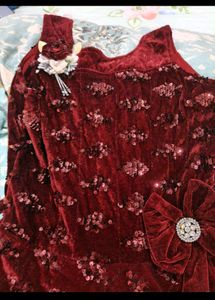 Girls Velvet Partywear Gown