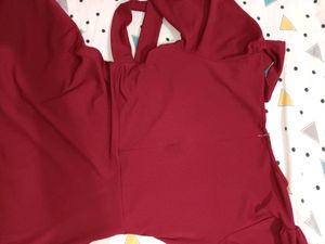 Elegant Burgundy Wrap Midi Dress
