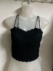 Black Smocked Camisole Top