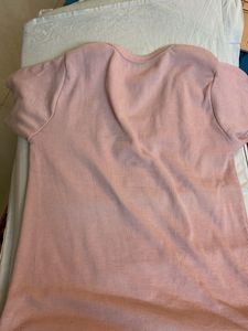 Pink Textured Button-Up Blouse
