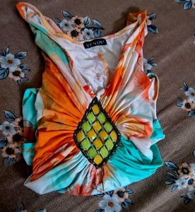 Boho Cold Shoulder Print Top