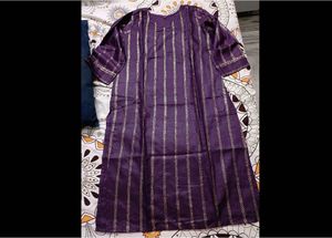 Elegant Purple Kurti with Gold Stripes