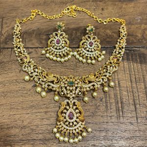 Exquisite Gold-Plated Necklace & Earring Set