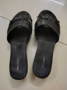 Black Slip-On Sandals