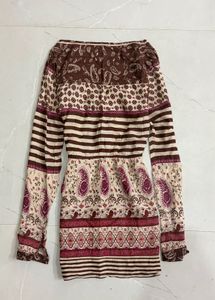 Boho Print Long Sleeve Top