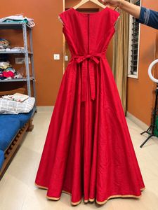 ❤️ Royal Red Embroidered Anarkali Gown