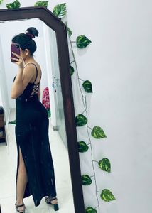 customized long slip backless prom /birthday dress