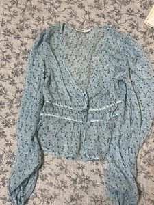 blue full sleeves top for women