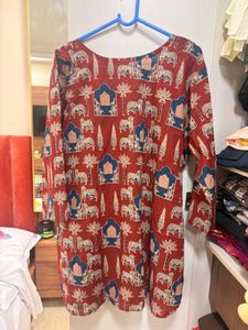 Red Block Print Cotton co ord set