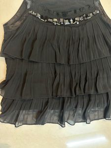 Black Tiered Embellished Tank Top