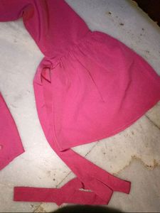 Magenta Colour Top With Pearls