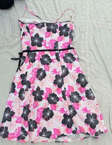 New York &amp; Company White Pink &amp; Black Floral Strap