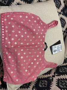 Pink Blouse with Mirror Work