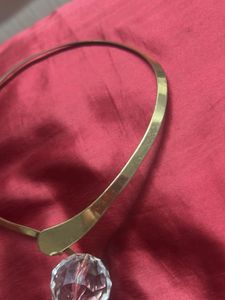Elegant Gold hansli Choker with Crystal Pendant