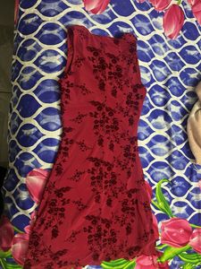 Chic Red Floral Halter Dress