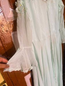 Elegant Mint Green Cold Shoulder Kurta Set