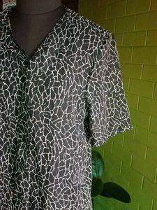 Abstract Print Sleeve Top