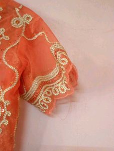 Orange Embroidered Kurti with salwar dupatta