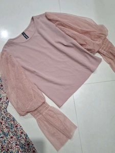 combo Floral Dress and Pink Top Set
