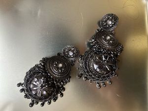 Oxidized Jhumka Earrings