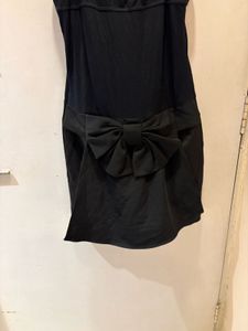 Chic Black Bow Detail Mini Dress
