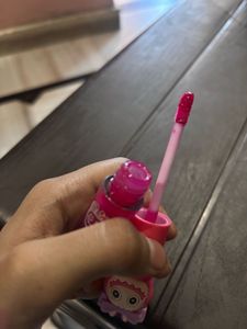 Sparkly Pink Lip Gloss with Cute Charm